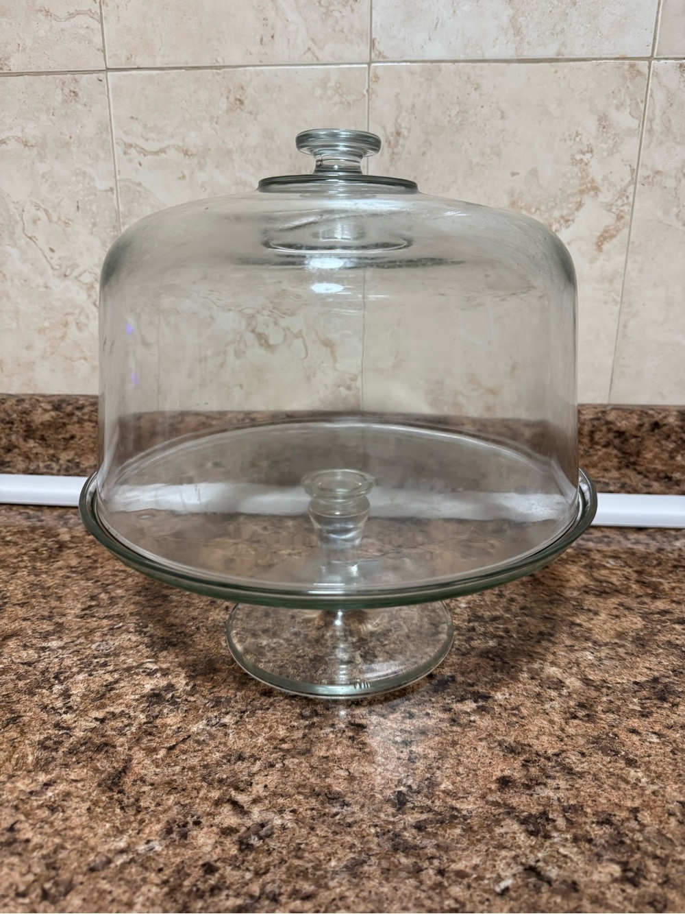 Clear Glass Cake Stand with Dome Cover - Classic Home Dining